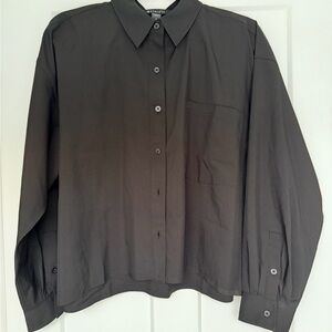 Athleta Black Button-Up Shirt